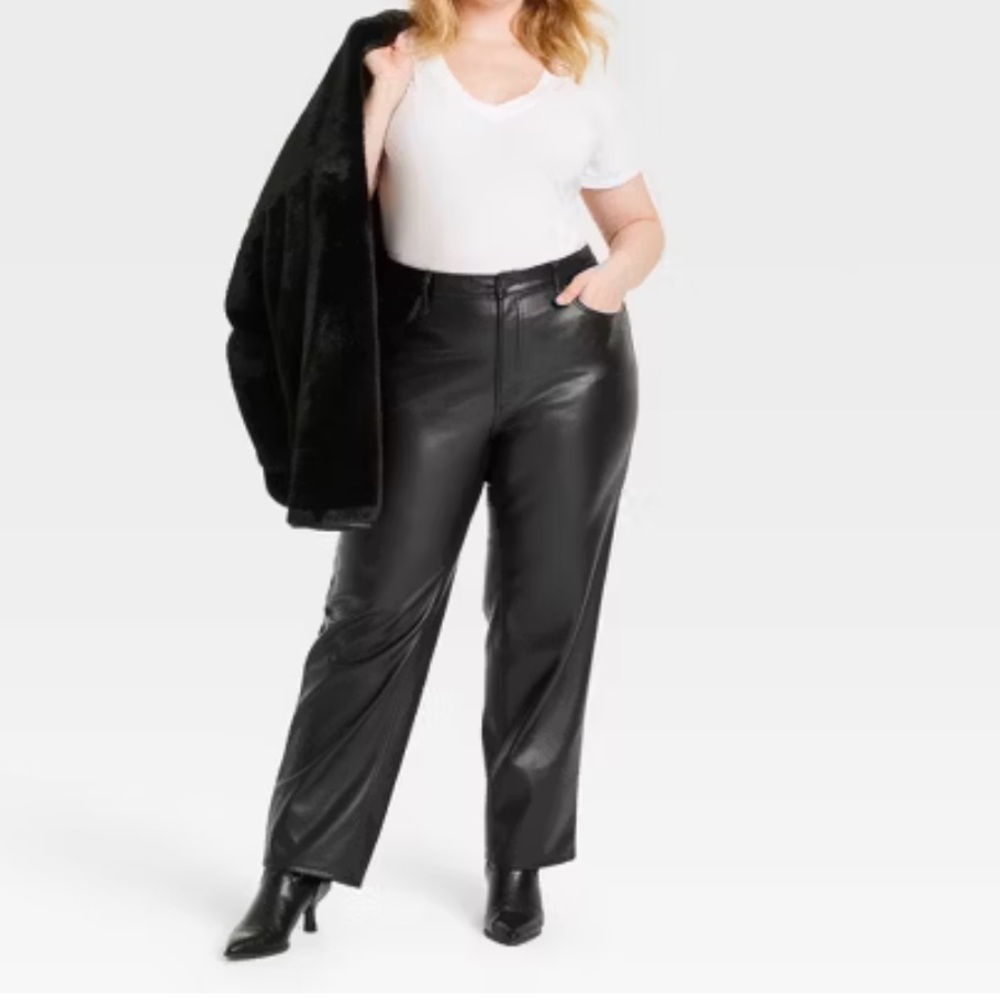 NWT Lane Bryant Black Boot Cut Pants with Classic Fit and Pressed Crease